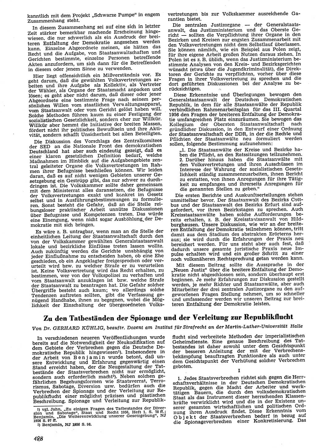 Neue Justiz (NJ), Zeitschrift für Recht und Rechtswissenschaft [Deutsche Demokratische Republik (DDR)], 10. Jahrgang 1956, Seite 428 (NJ DDR 1956, S. 428)