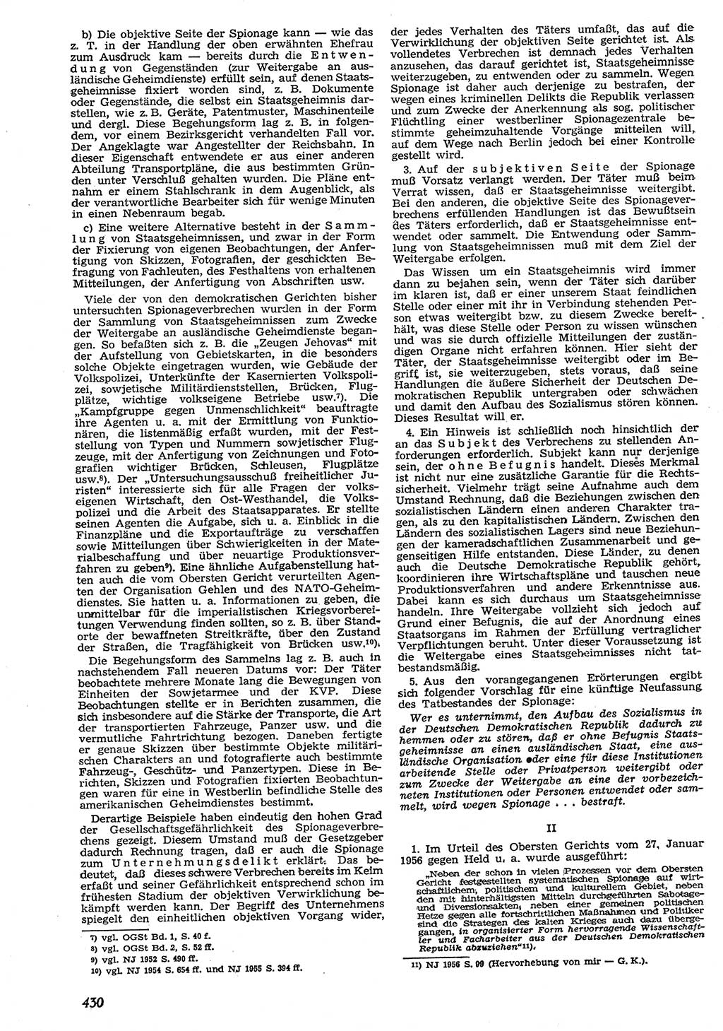 Neue Justiz (NJ), Zeitschrift für Recht und Rechtswissenschaft [Deutsche Demokratische Republik (DDR)], 10. Jahrgang 1956, Seite 430 (NJ DDR 1956, S. 430)