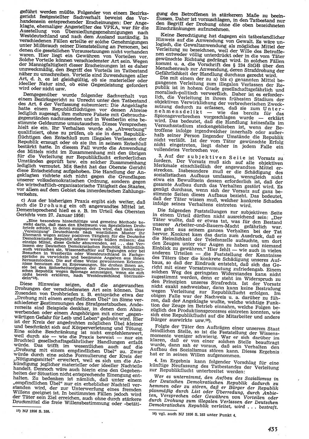 Neue Justiz (NJ), Zeitschrift für Recht und Rechtswissenschaft [Deutsche Demokratische Republik (DDR)], 10. Jahrgang 1956, Seite 433 (NJ DDR 1956, S. 433)