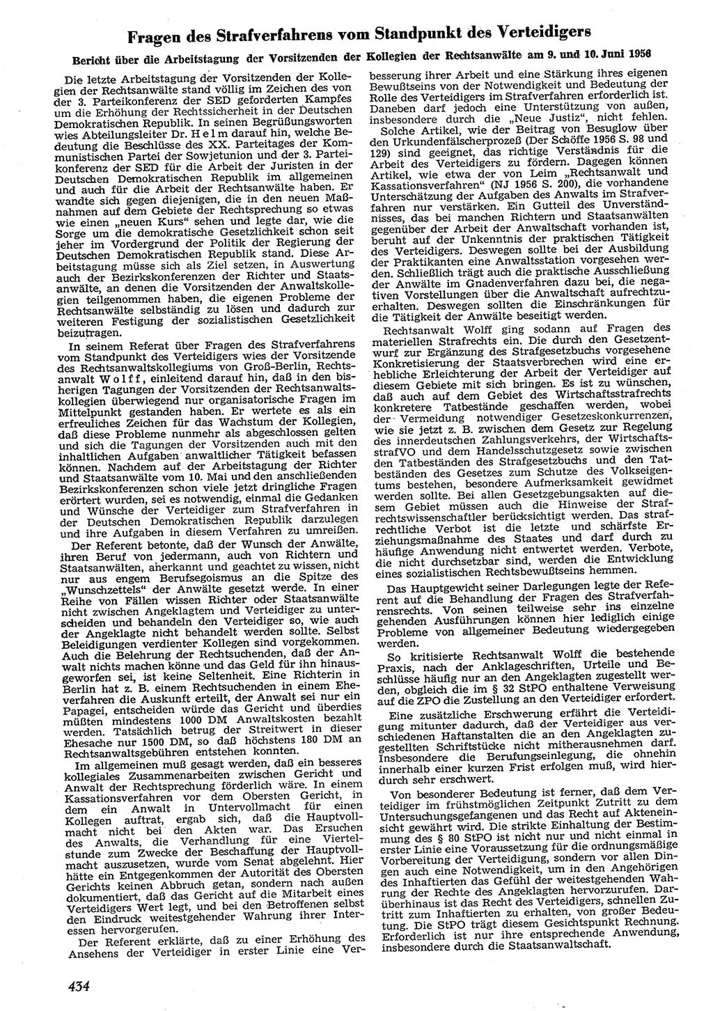 Neue Justiz (NJ), Zeitschrift für Recht und Rechtswissenschaft [Deutsche Demokratische Republik (DDR)], 10. Jahrgang 1956, Seite 434 (NJ DDR 1956, S. 434)