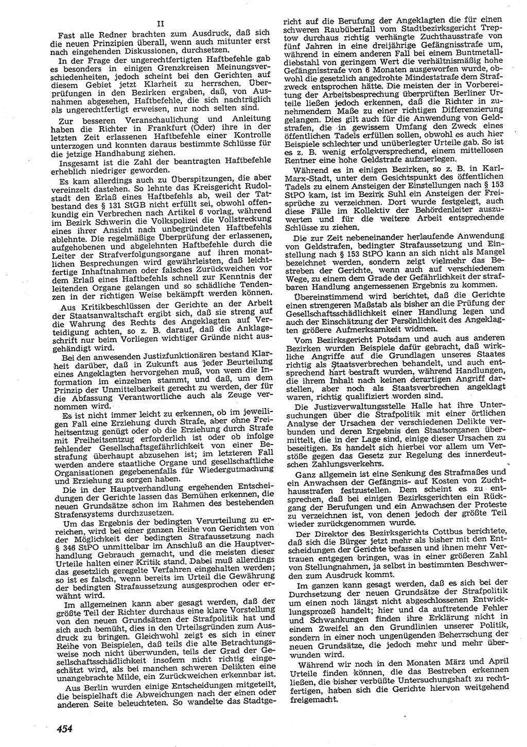 Neue Justiz (NJ), Zeitschrift für Recht und Rechtswissenschaft [Deutsche Demokratische Republik (DDR)], 10. Jahrgang 1956, Seite 454 (NJ DDR 1956, S. 454)