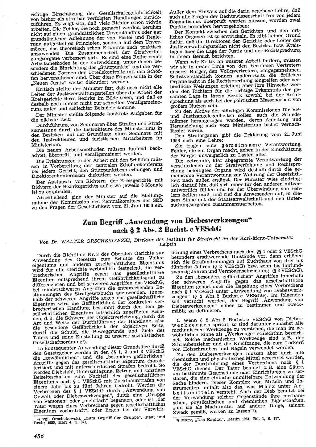 Neue Justiz (NJ), Zeitschrift für Recht und Rechtswissenschaft [Deutsche Demokratische Republik (DDR)], 10. Jahrgang 1956, Seite 456 (NJ DDR 1956, S. 456)