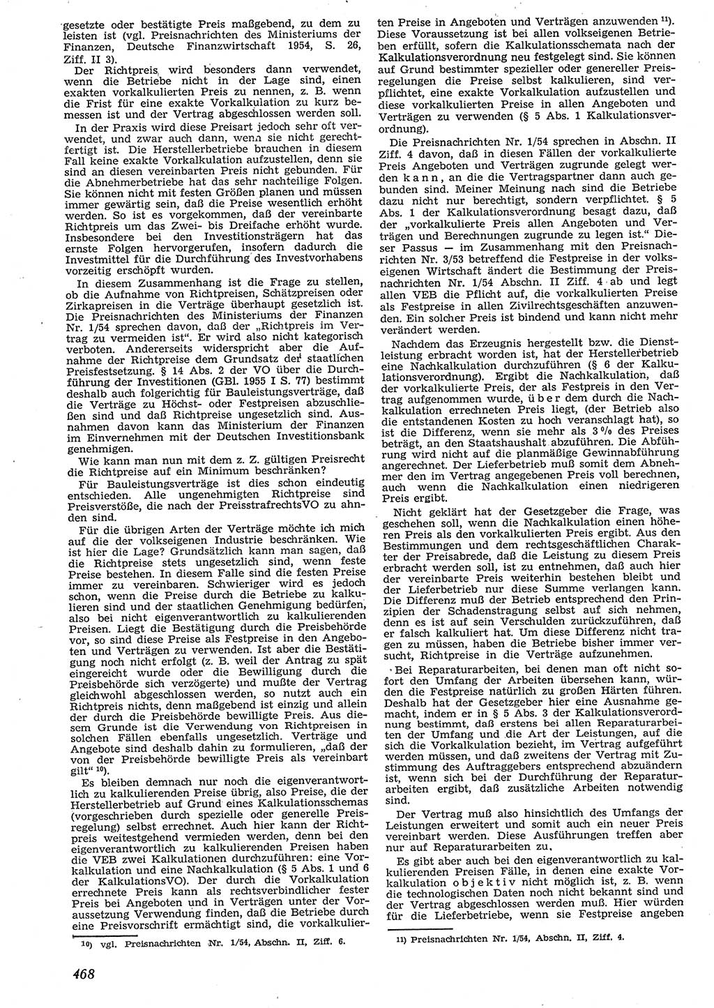 Neue Justiz (NJ), Zeitschrift für Recht und Rechtswissenschaft [Deutsche Demokratische Republik (DDR)], 10. Jahrgang 1956, Seite 468 (NJ DDR 1956, S. 468)