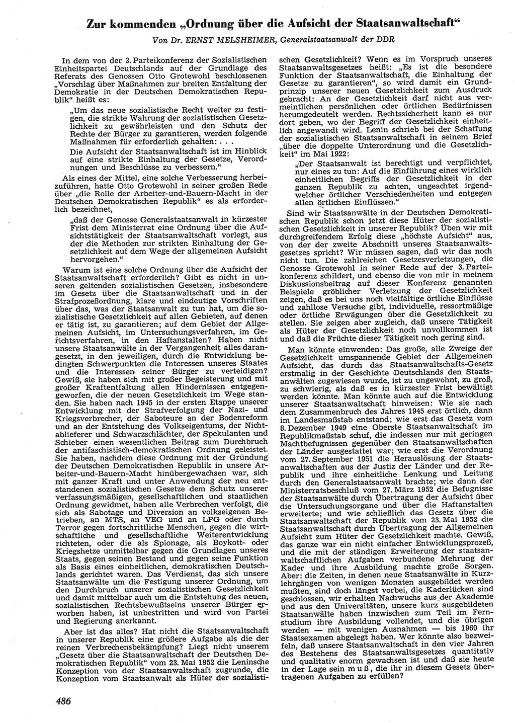 Neue Justiz (NJ), Zeitschrift für Recht und Rechtswissenschaft [Deutsche Demokratische Republik (DDR)], 10. Jahrgang 1956, Seite 486 (NJ DDR 1956, S. 486)