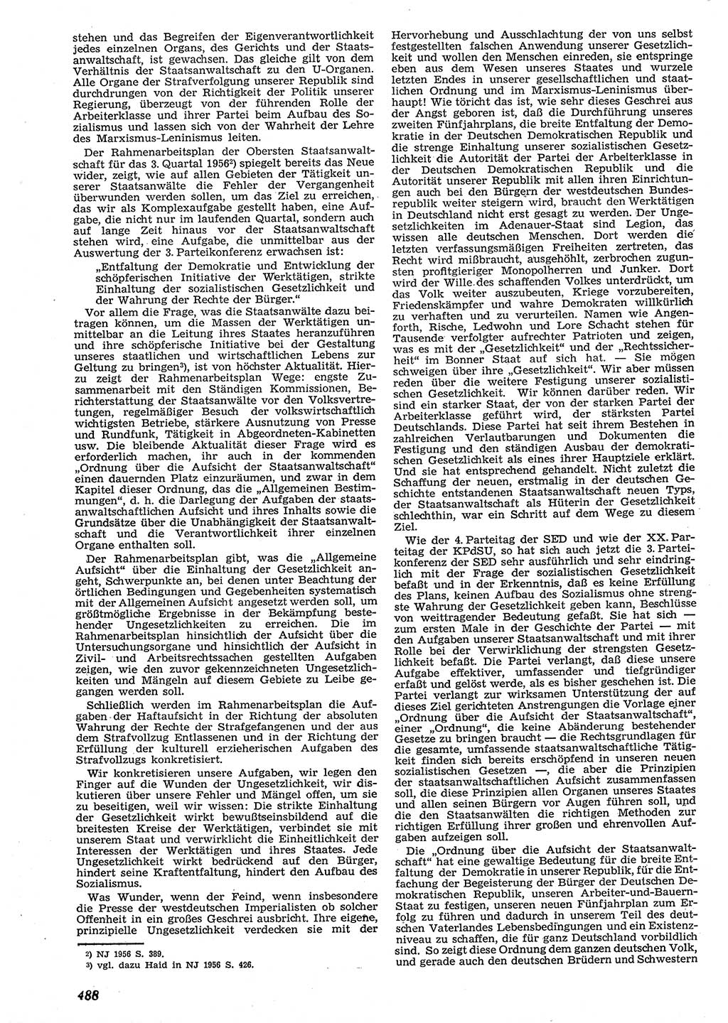 Neue Justiz (NJ), Zeitschrift für Recht und Rechtswissenschaft [Deutsche Demokratische Republik (DDR)], 10. Jahrgang 1956, Seite 488 (NJ DDR 1956, S. 488)