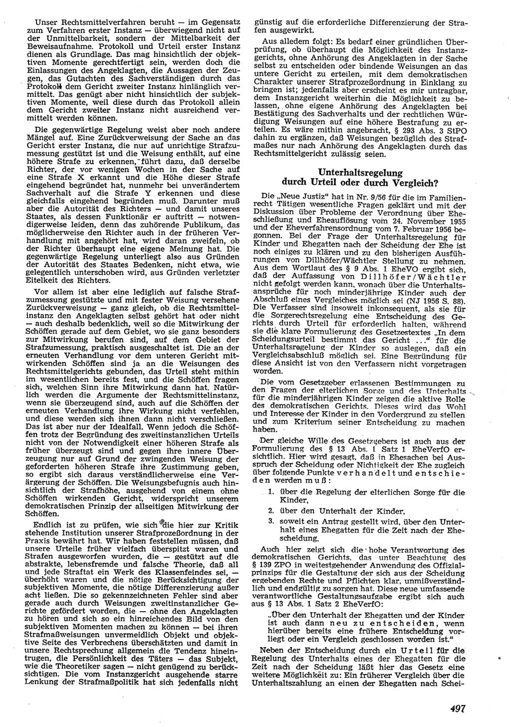 Neue Justiz (NJ), Zeitschrift für Recht und Rechtswissenschaft [Deutsche Demokratische Republik (DDR)], 10. Jahrgang 1956, Seite 497 (NJ DDR 1956, S. 497)