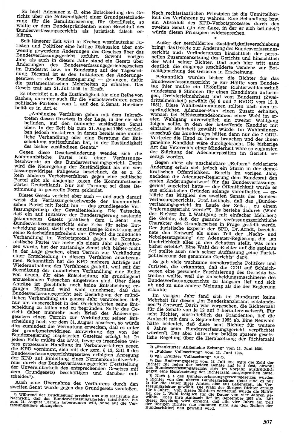 Neue Justiz (NJ), Zeitschrift für Recht und Rechtswissenschaft [Deutsche Demokratische Republik (DDR)], 10. Jahrgang 1956, Seite 507 (NJ DDR 1956, S. 507)