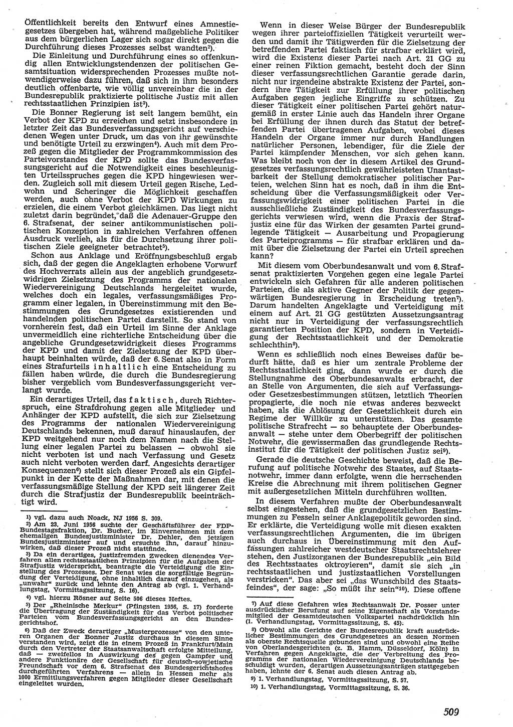 Neue Justiz (NJ), Zeitschrift für Recht und Rechtswissenschaft [Deutsche Demokratische Republik (DDR)], 10. Jahrgang 1956, Seite 509 (NJ DDR 1956, S. 509)