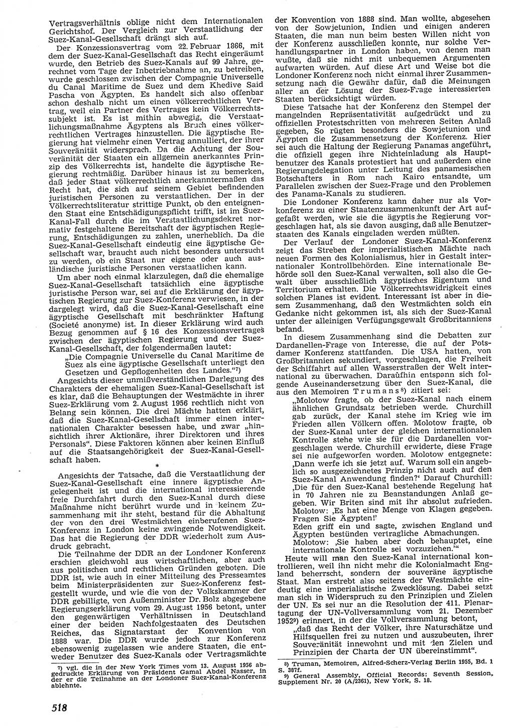 Neue Justiz (NJ), Zeitschrift für Recht und Rechtswissenschaft [Deutsche Demokratische Republik (DDR)], 10. Jahrgang 1956, Seite 518 (NJ DDR 1956, S. 518)