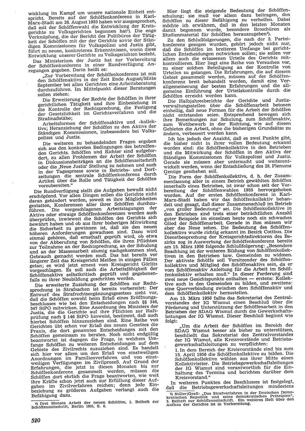 Neue Justiz (NJ), Zeitschrift für Recht und Rechtswissenschaft [Deutsche Demokratische Republik (DDR)], 10. Jahrgang 1956, Seite 520 (NJ DDR 1956, S. 520)