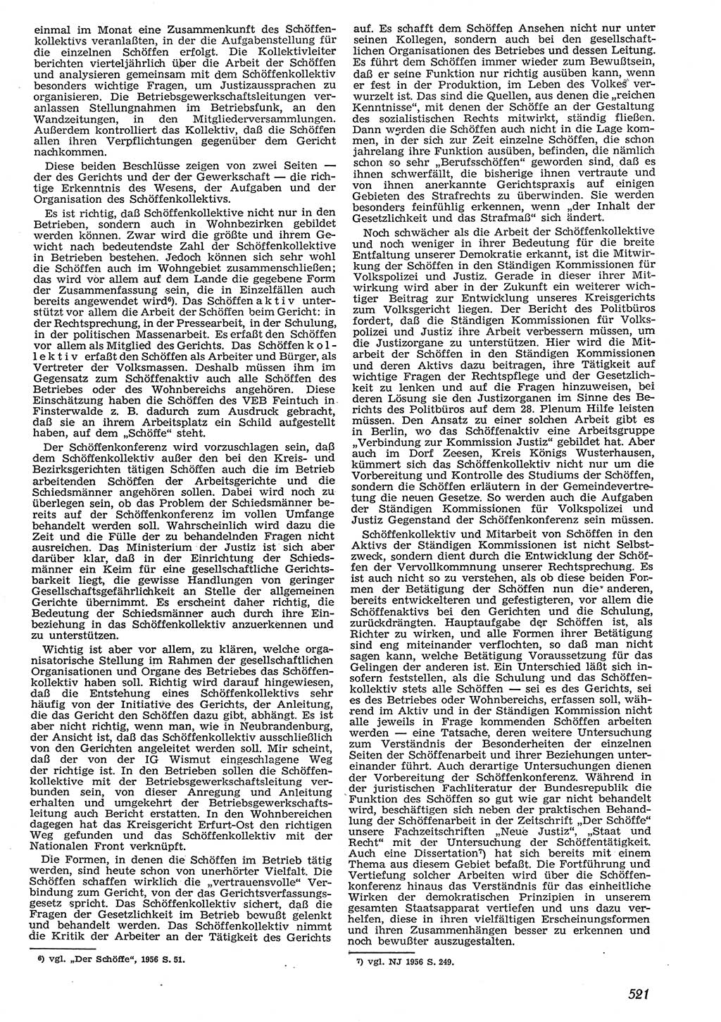 Neue Justiz (NJ), Zeitschrift für Recht und Rechtswissenschaft [Deutsche Demokratische Republik (DDR)], 10. Jahrgang 1956, Seite 521 (NJ DDR 1956, S. 521)