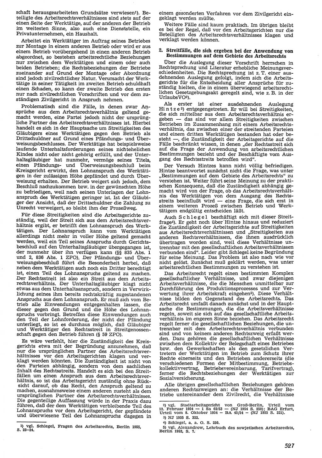 Neue Justiz (NJ), Zeitschrift für Recht und Rechtswissenschaft [Deutsche Demokratische Republik (DDR)], 10. Jahrgang 1956, Seite 527 (NJ DDR 1956, S. 527)