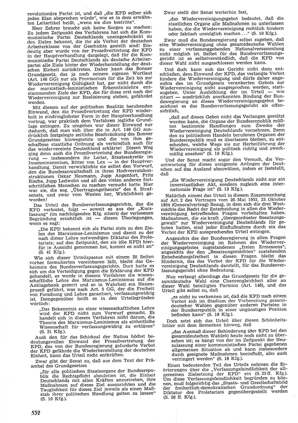 Neue Justiz (NJ), Zeitschrift für Recht und Rechtswissenschaft [Deutsche Demokratische Republik (DDR)], 10. Jahrgang 1956, Seite 532 (NJ DDR 1956, S. 532)