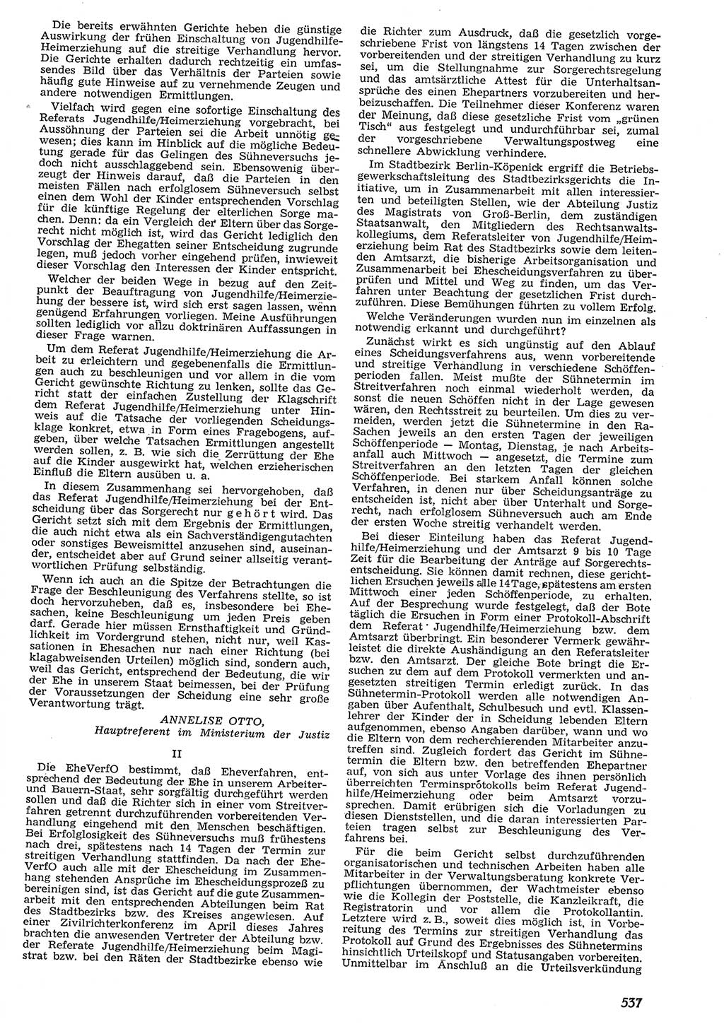 Neue Justiz (NJ), Zeitschrift für Recht und Rechtswissenschaft [Deutsche Demokratische Republik (DDR)], 10. Jahrgang 1956, Seite 537 (NJ DDR 1956, S. 537)