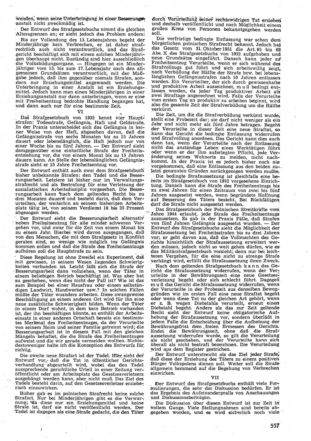 Neue Justiz (NJ), Zeitschrift für Recht und Rechtswissenschaft [Deutsche Demokratische Republik (DDR)], 10. Jahrgang 1956, Seite 557 (NJ DDR 1956, S. 557)