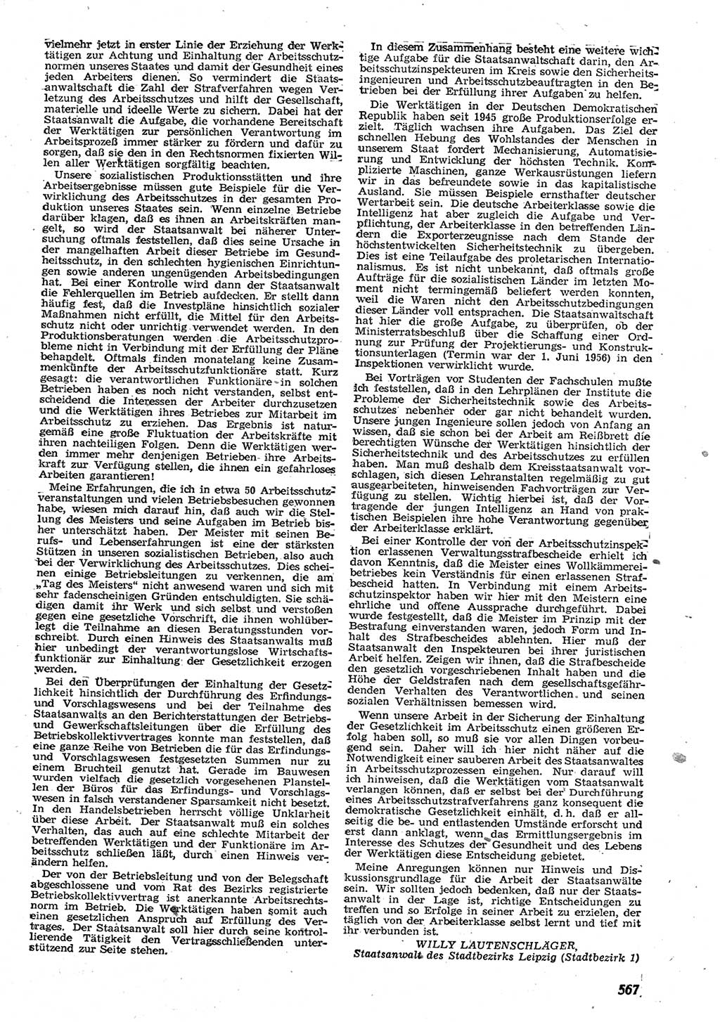 Neue Justiz (NJ), Zeitschrift für Recht und Rechtswissenschaft [Deutsche Demokratische Republik (DDR)], 10. Jahrgang 1956, Seite 567 (NJ DDR 1956, S. 567)