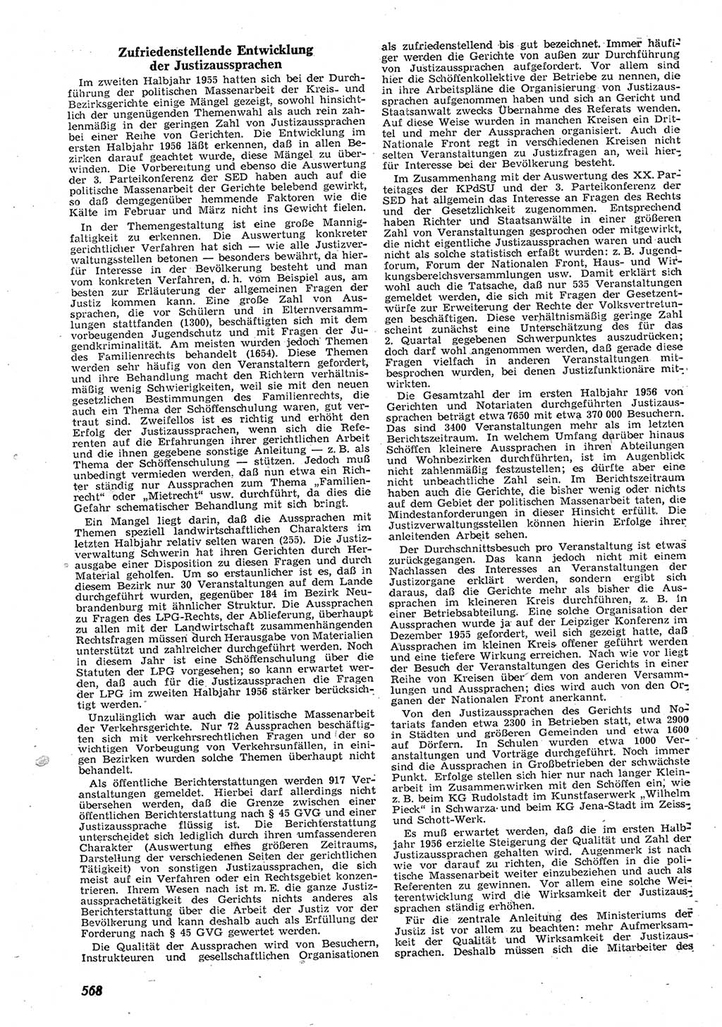 Neue Justiz (NJ), Zeitschrift für Recht und Rechtswissenschaft [Deutsche Demokratische Republik (DDR)], 10. Jahrgang 1956, Seite 568 (NJ DDR 1956, S. 568)