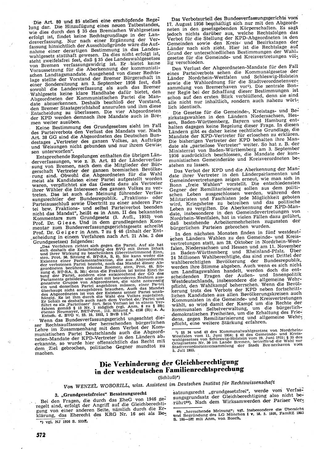 Neue Justiz (NJ), Zeitschrift für Recht und Rechtswissenschaft [Deutsche Demokratische Republik (DDR)], 10. Jahrgang 1956, Seite 572 (NJ DDR 1956, S. 572)