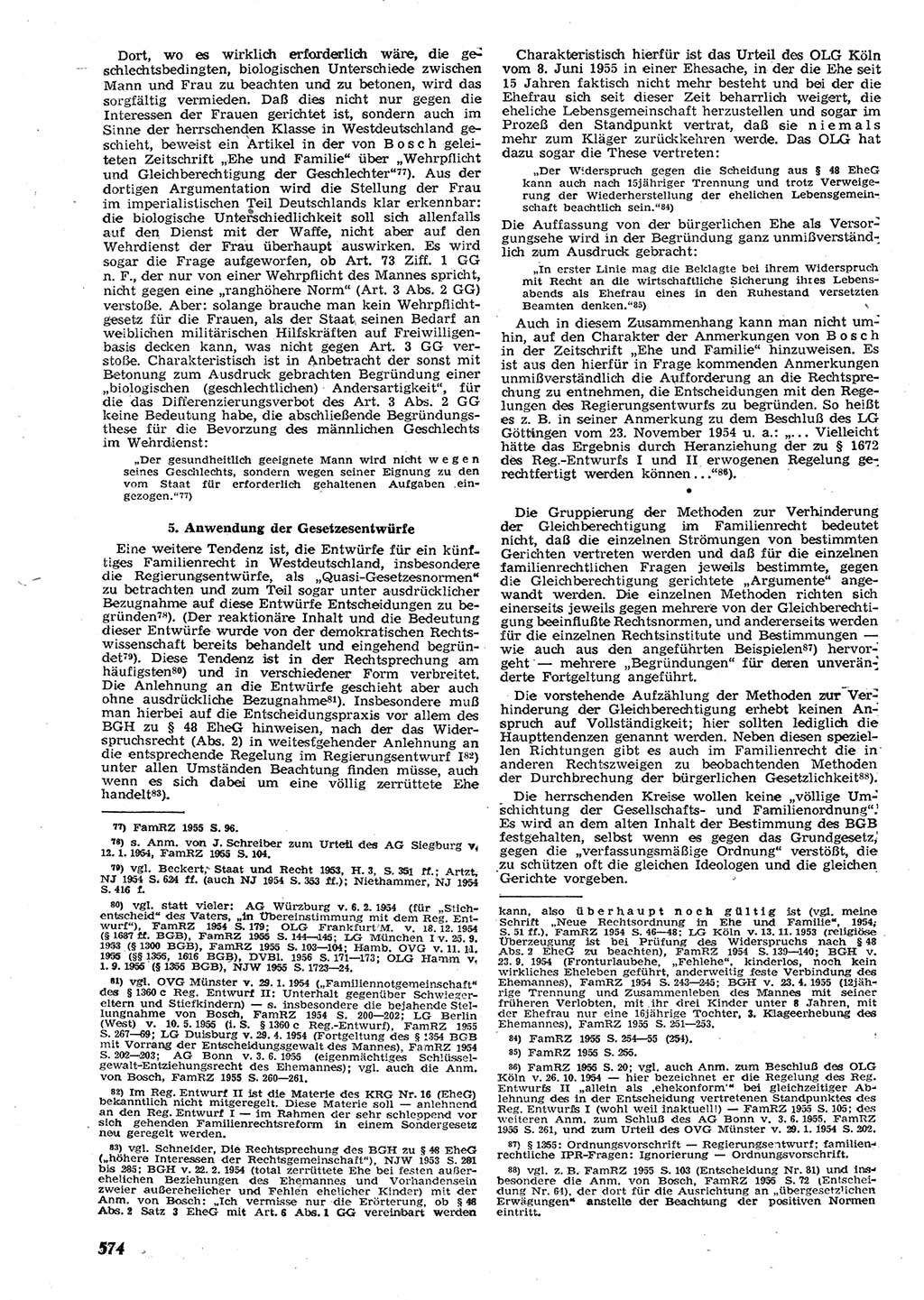 Neue Justiz (NJ), Zeitschrift für Recht und Rechtswissenschaft [Deutsche Demokratische Republik (DDR)], 10. Jahrgang 1956, Seite 574 (NJ DDR 1956, S. 574)