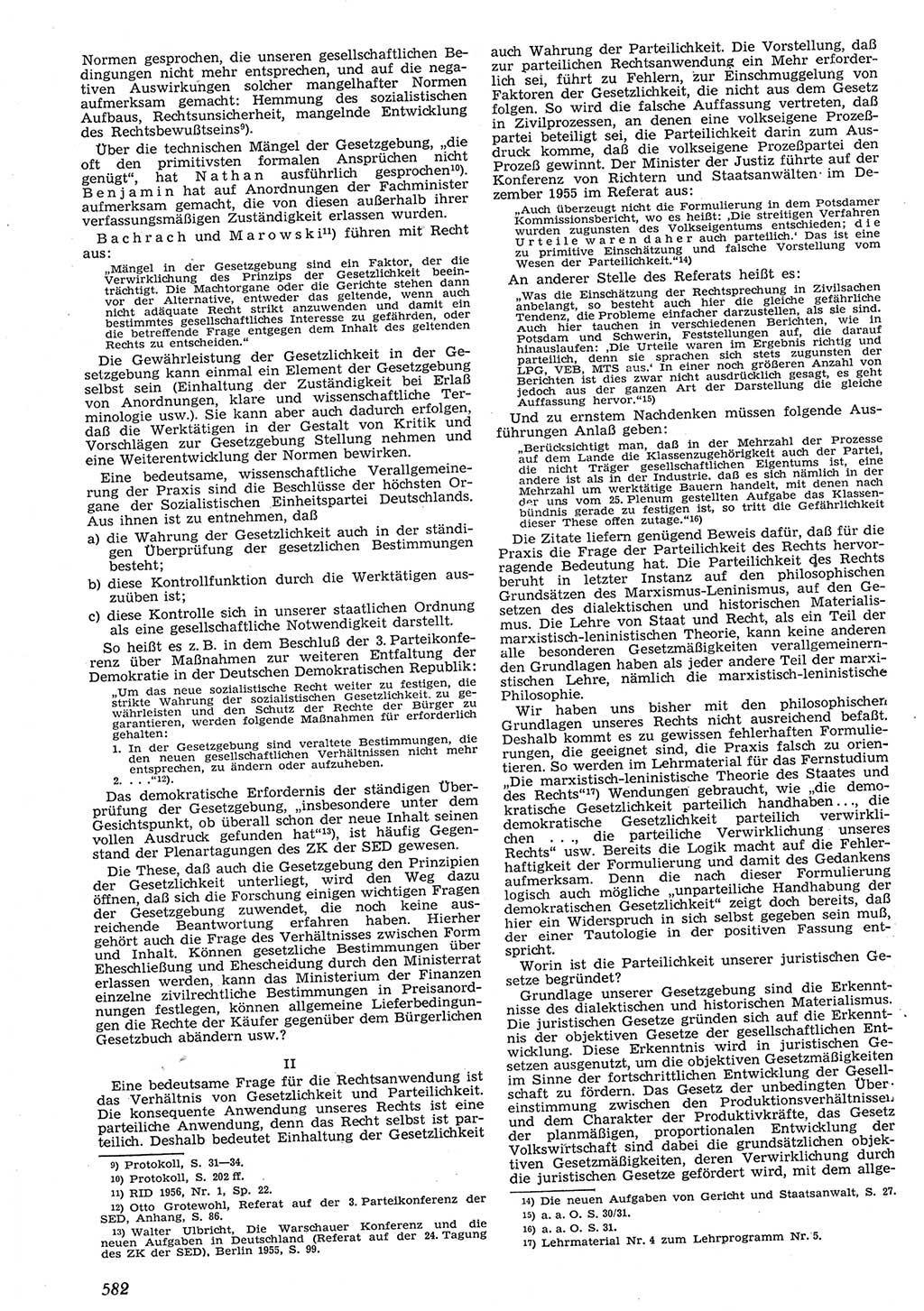 Neue Justiz (NJ), Zeitschrift für Recht und Rechtswissenschaft [Deutsche Demokratische Republik (DDR)], 10. Jahrgang 1956, Seite 582 (NJ DDR 1956, S. 582)