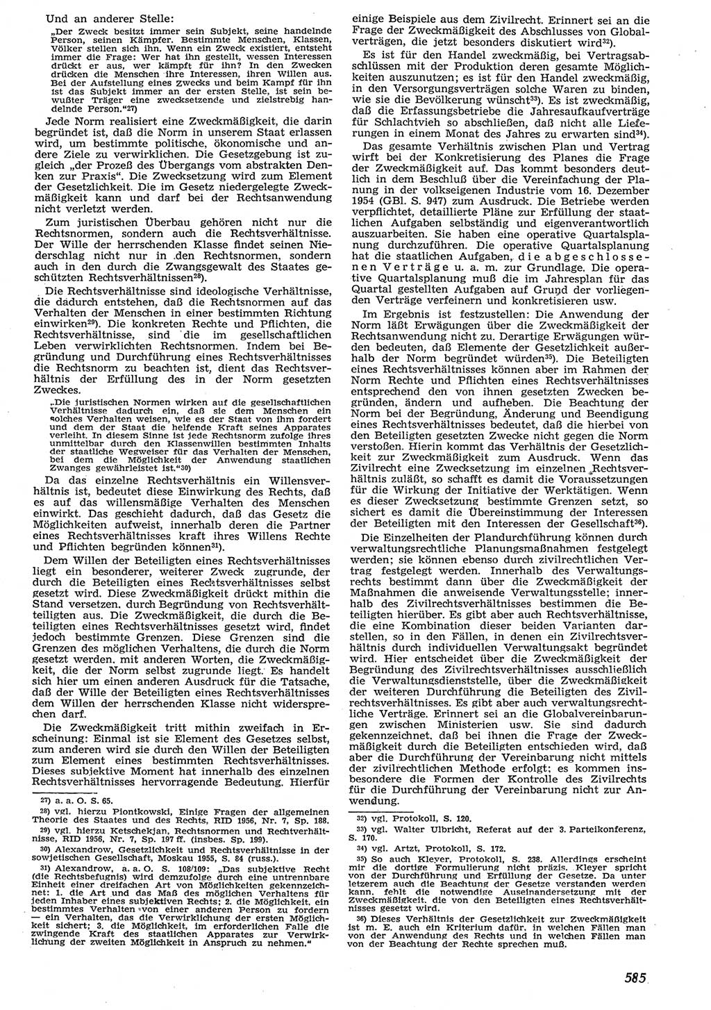 Neue Justiz (NJ), Zeitschrift für Recht und Rechtswissenschaft [Deutsche Demokratische Republik (DDR)], 10. Jahrgang 1956, Seite 585 (NJ DDR 1956, S. 585)