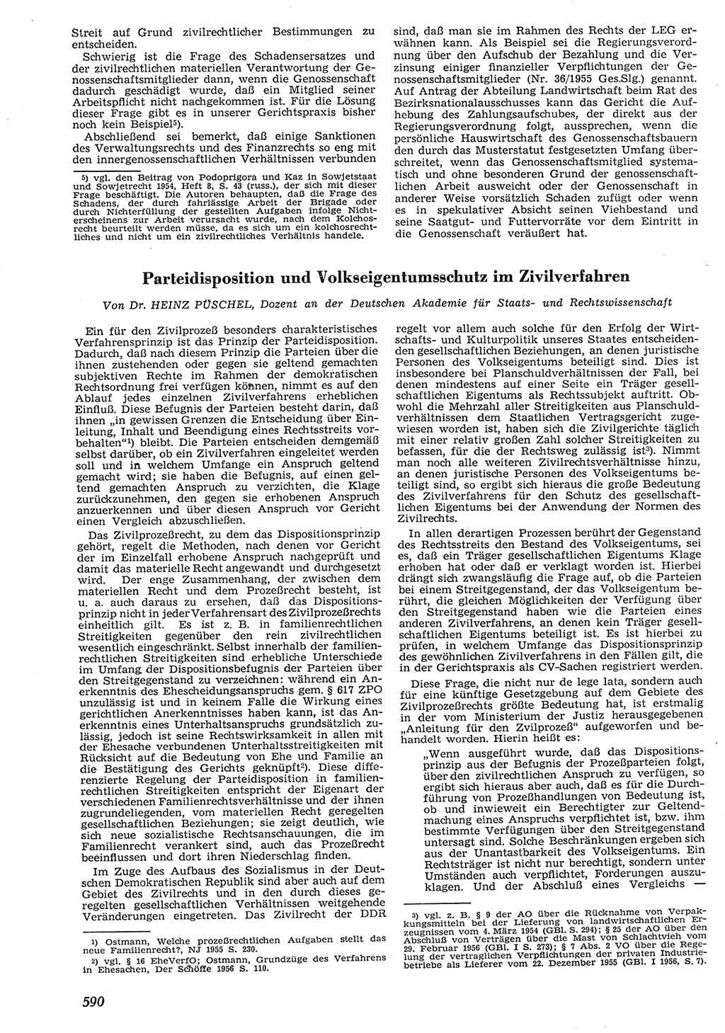 Neue Justiz (NJ), Zeitschrift für Recht und Rechtswissenschaft [Deutsche Demokratische Republik (DDR)], 10. Jahrgang 1956, Seite 590 (NJ DDR 1956, S. 590)