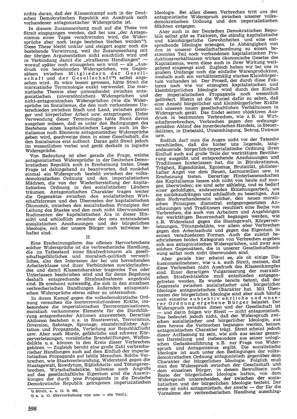 Neue Justiz (NJ), Zeitschrift für Recht und Rechtswissenschaft [Deutsche Demokratische Republik (DDR)], 10. Jahrgang 1956, Seite 598 (NJ DDR 1956, S. 598)