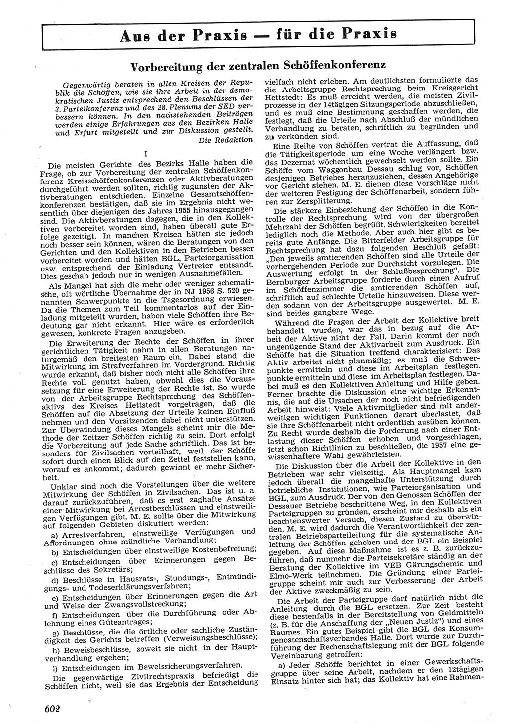 Neue Justiz (NJ), Zeitschrift für Recht und Rechtswissenschaft [Deutsche Demokratische Republik (DDR)], 10. Jahrgang 1956, Seite 602 (NJ DDR 1956, S. 602)
