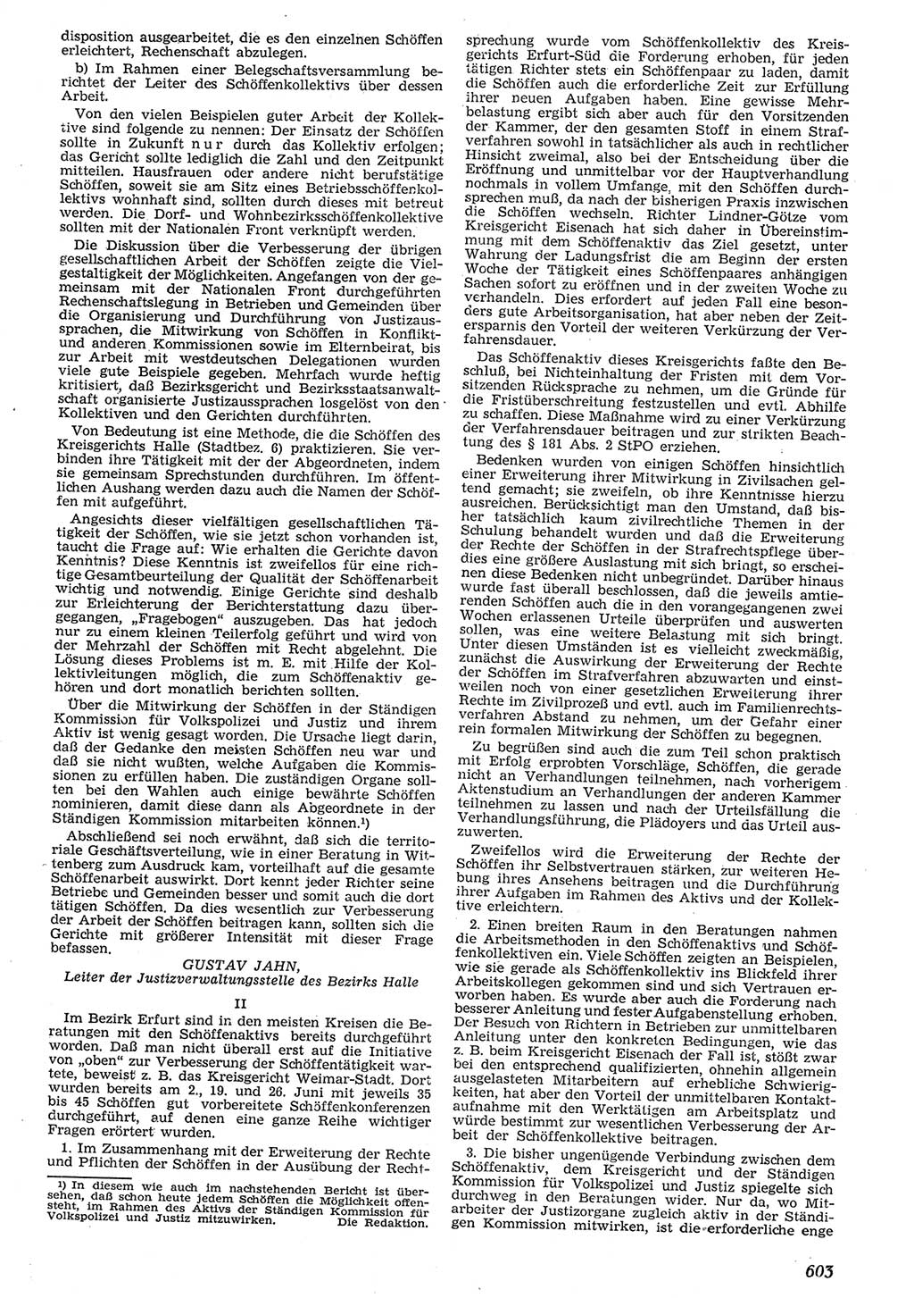 Neue Justiz (NJ), Zeitschrift für Recht und Rechtswissenschaft [Deutsche Demokratische Republik (DDR)], 10. Jahrgang 1956, Seite 603 (NJ DDR 1956, S. 603)
