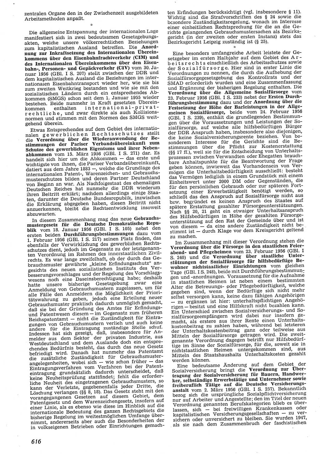 Neue Justiz (NJ), Zeitschrift für Recht und Rechtswissenschaft [Deutsche Demokratische Republik (DDR)], 10. Jahrgang 1956, Seite 616 (NJ DDR 1956, S. 616)