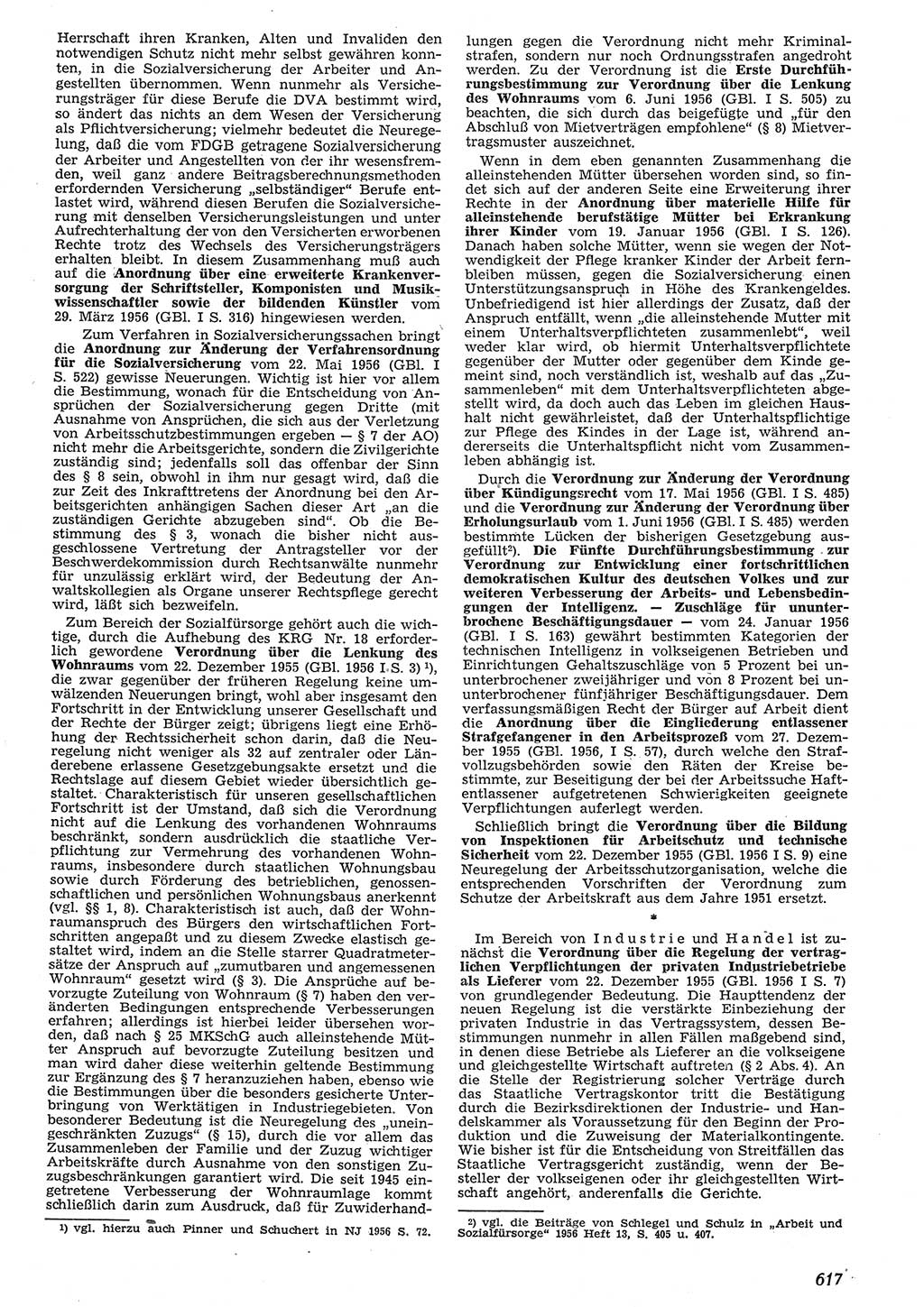 Neue Justiz (NJ), Zeitschrift für Recht und Rechtswissenschaft [Deutsche Demokratische Republik (DDR)], 10. Jahrgang 1956, Seite 617 (NJ DDR 1956, S. 617)