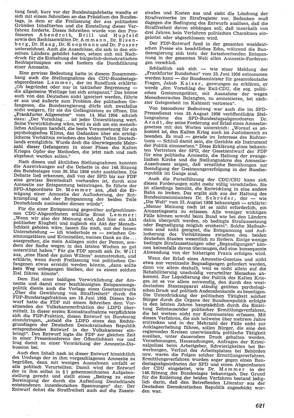 Neue Justiz (NJ), Zeitschrift für Recht und Rechtswissenschaft [Deutsche Demokratische Republik (DDR)], 10. Jahrgang 1956, Seite 621 (NJ DDR 1956, S. 621)