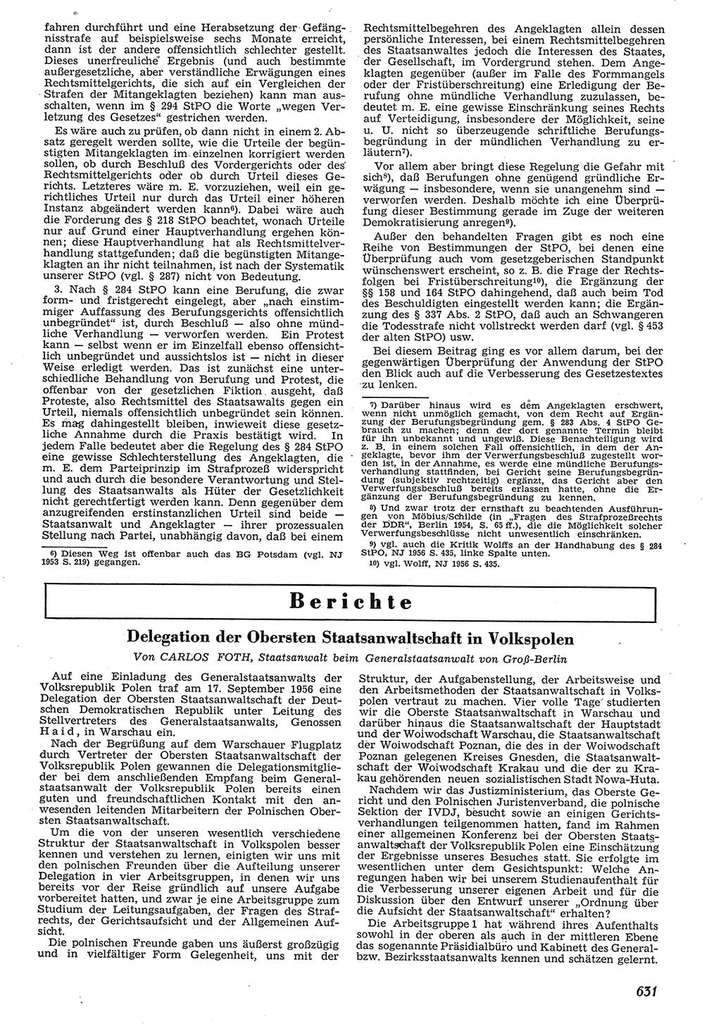 Neue Justiz (NJ), Zeitschrift für Recht und Rechtswissenschaft [Deutsche Demokratische Republik (DDR)], 10. Jahrgang 1956, Seite 631 (NJ DDR 1956, S. 631)