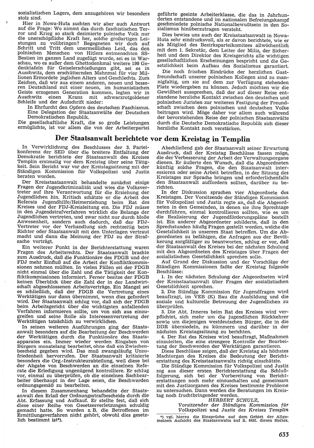 Neue Justiz (NJ), Zeitschrift für Recht und Rechtswissenschaft [Deutsche Demokratische Republik (DDR)], 10. Jahrgang 1956, Seite 633 (NJ DDR 1956, S. 633)