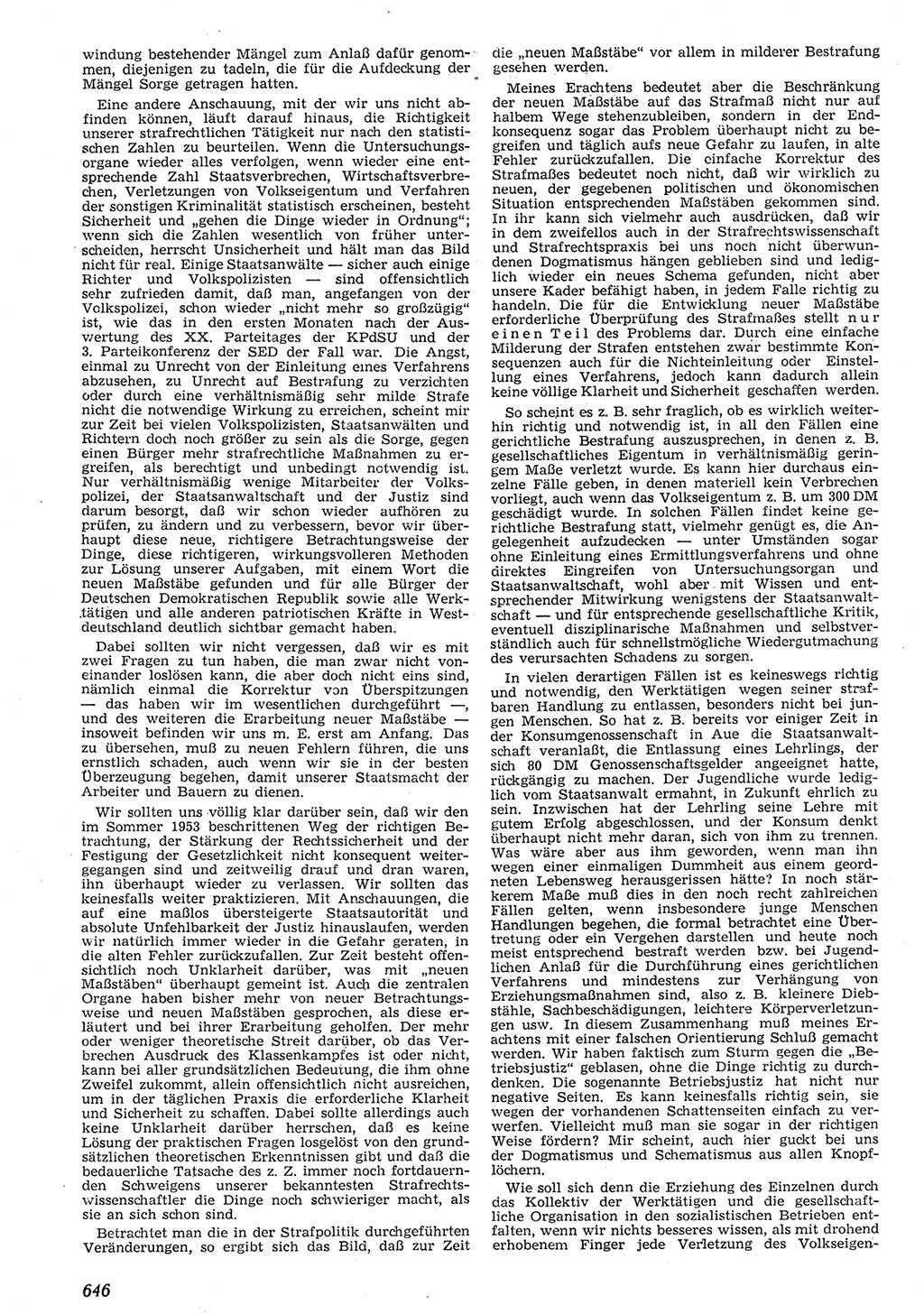 Neue Justiz (NJ), Zeitschrift für Recht und Rechtswissenschaft [Deutsche Demokratische Republik (DDR)], 10. Jahrgang 1956, Seite 646 (NJ DDR 1956, S. 646)