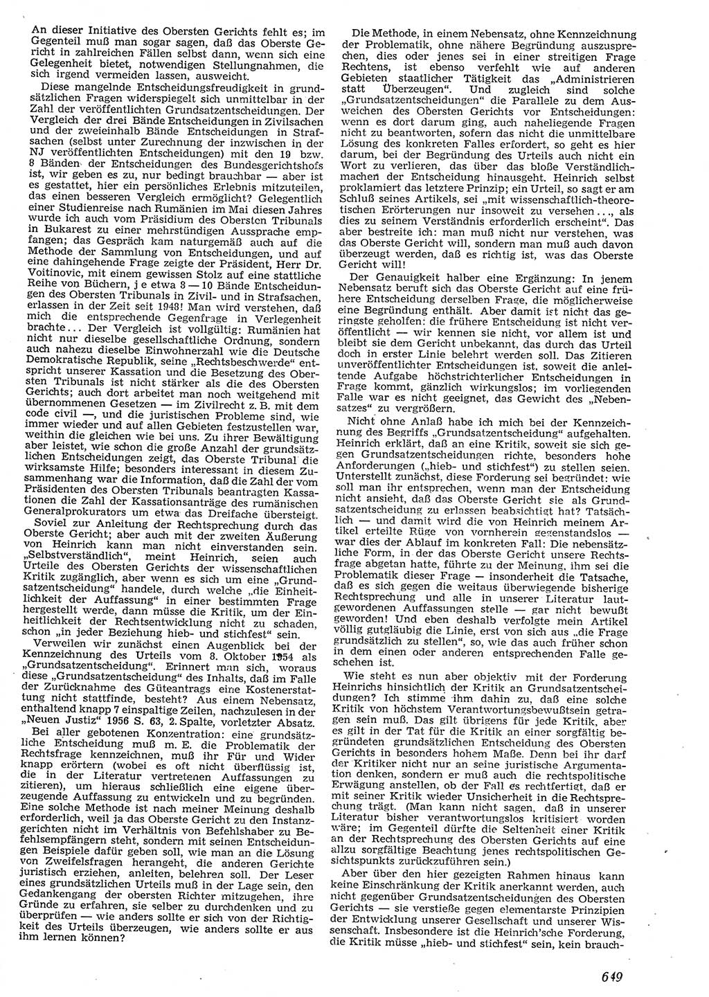 Neue Justiz (NJ), Zeitschrift für Recht und Rechtswissenschaft [Deutsche Demokratische Republik (DDR)], 10. Jahrgang 1956, Seite 649 (NJ DDR 1956, S. 649)