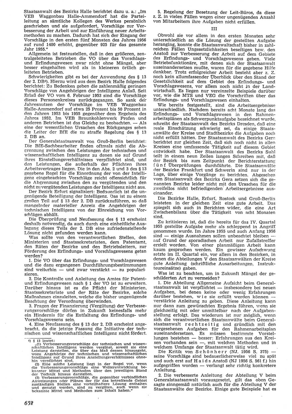 Neue Justiz (NJ), Zeitschrift für Recht und Rechtswissenschaft [Deutsche Demokratische Republik (DDR)], 10. Jahrgang 1956, Seite 652 (NJ DDR 1956, S. 652)