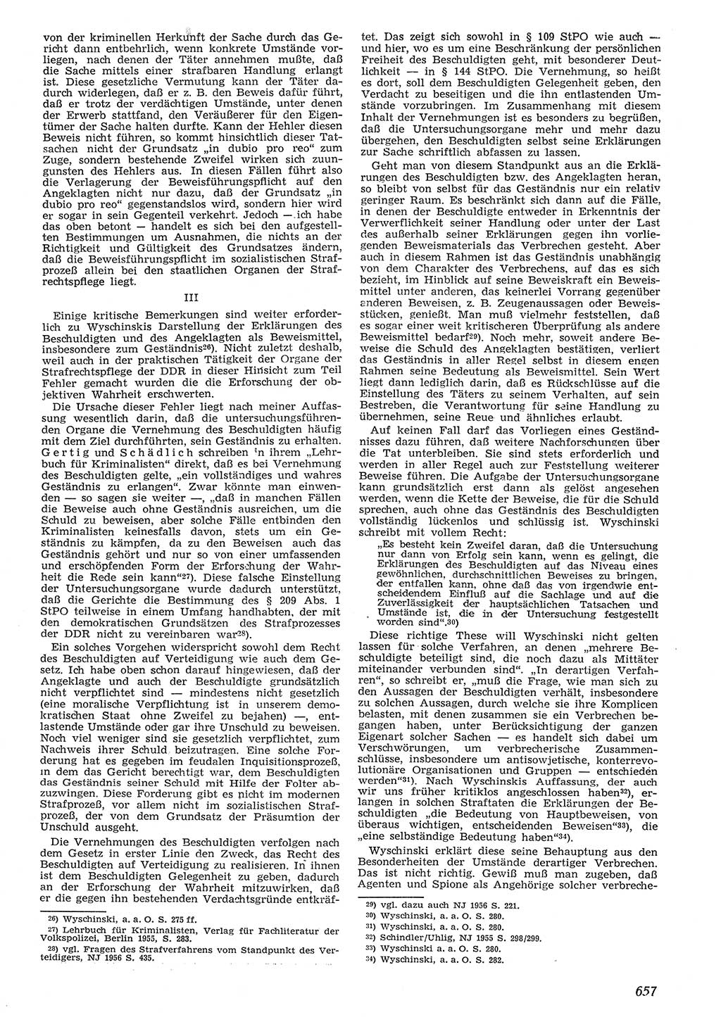 Neue Justiz (NJ), Zeitschrift für Recht und Rechtswissenschaft [Deutsche Demokratische Republik (DDR)], 10. Jahrgang 1956, Seite 657 (NJ DDR 1956, S. 657)