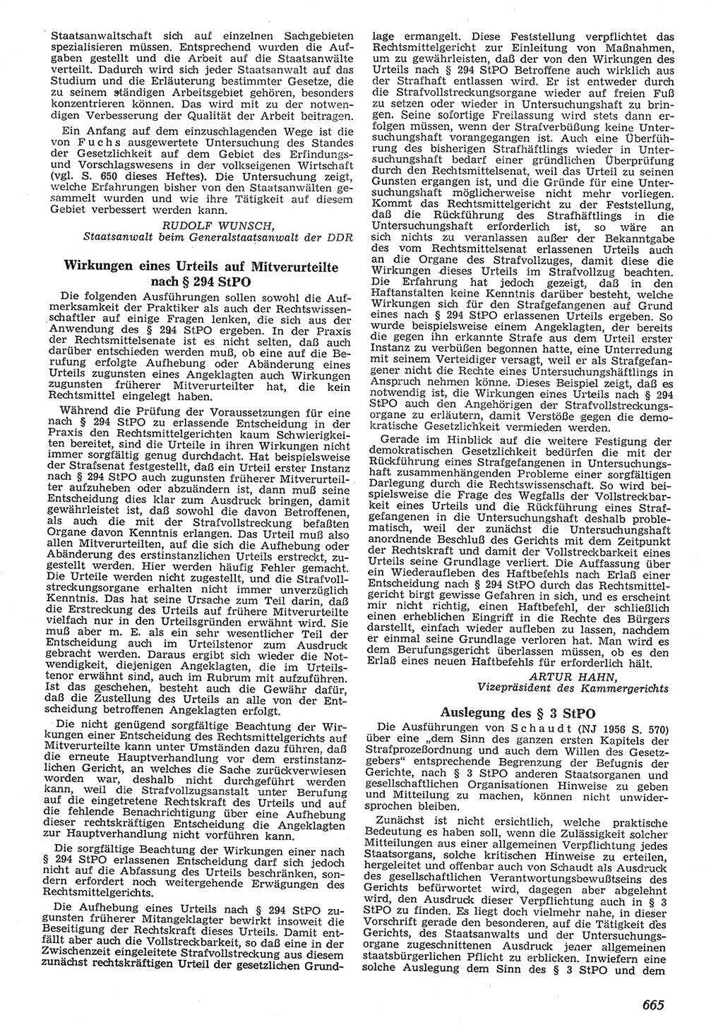 Neue Justiz (NJ), Zeitschrift für Recht und Rechtswissenschaft [Deutsche Demokratische Republik (DDR)], 10. Jahrgang 1956, Seite 665 (NJ DDR 1956, S. 665)