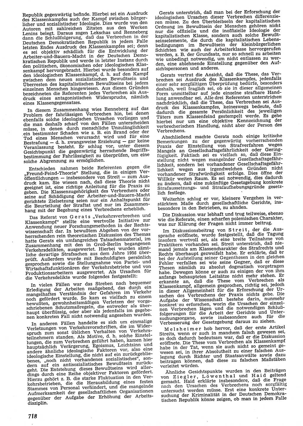 Neue Justiz (NJ), Zeitschrift für Recht und Rechtswissenschaft [Deutsche Demokratische Republik (DDR)], 10. Jahrgang 1956, Seite 718 (NJ DDR 1956, S. 718)