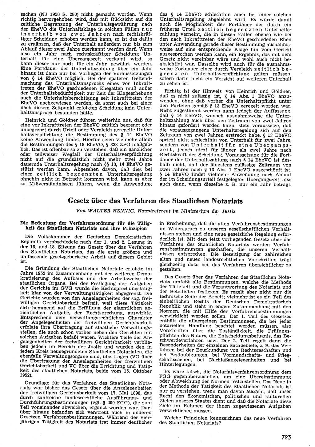 Neue Justiz (NJ), Zeitschrift für Recht und Rechtswissenschaft [Deutsche Demokratische Republik (DDR)], 10. Jahrgang 1956, Seite 723 (NJ DDR 1956, S. 723)