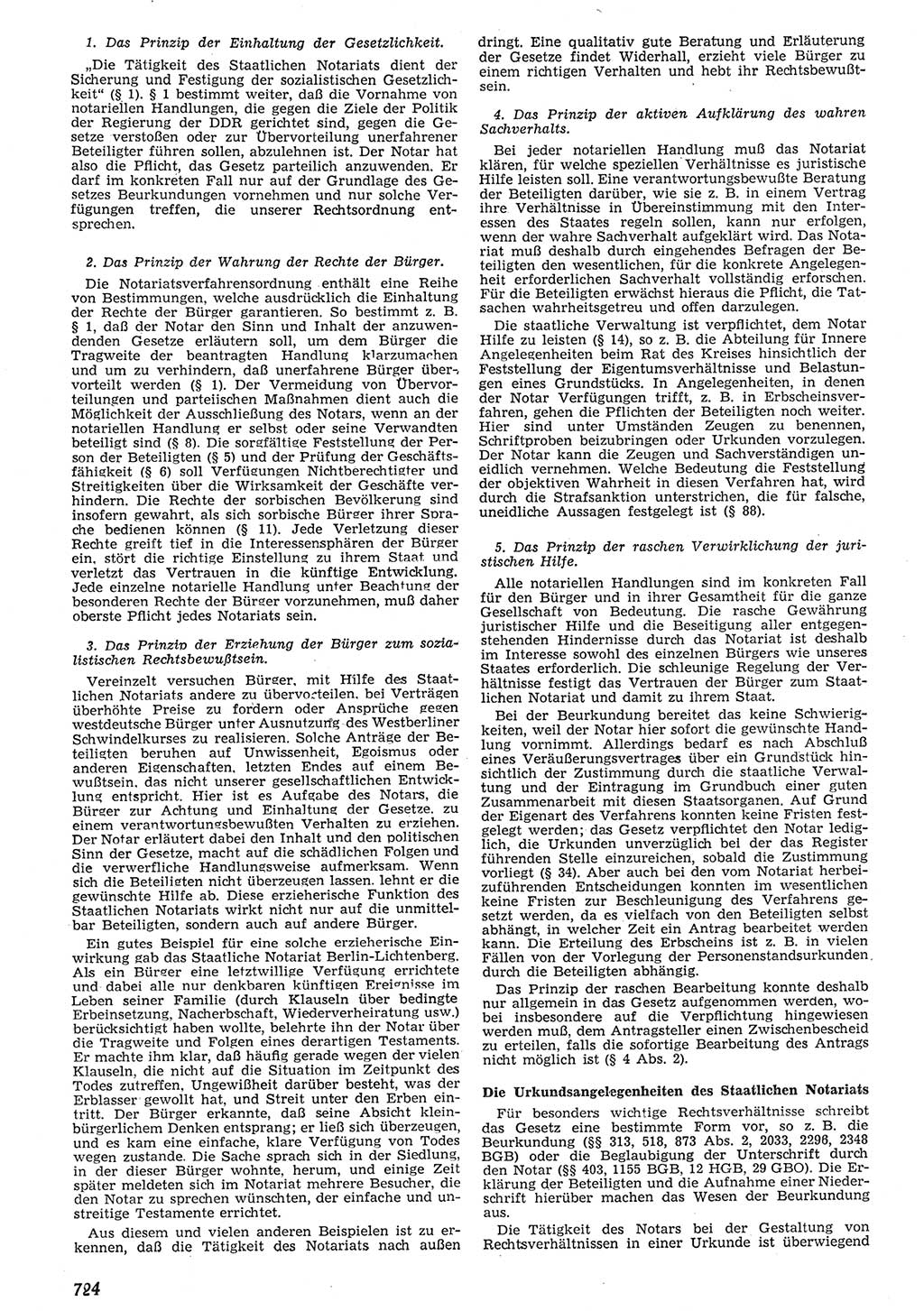 Neue Justiz (NJ), Zeitschrift für Recht und Rechtswissenschaft [Deutsche Demokratische Republik (DDR)], 10. Jahrgang 1956, Seite 724 (NJ DDR 1956, S. 724)