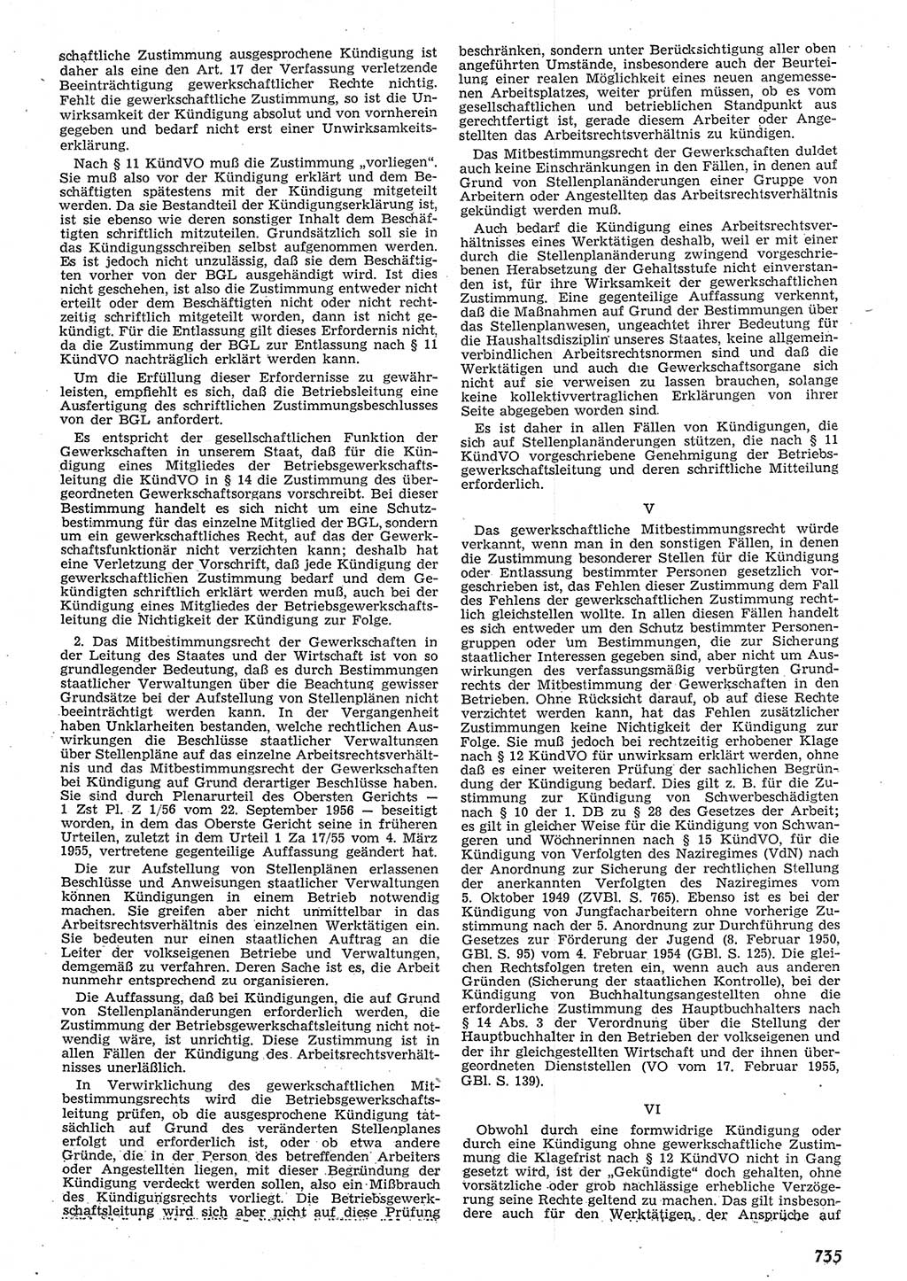 Neue Justiz (NJ), Zeitschrift für Recht und Rechtswissenschaft [Deutsche Demokratische Republik (DDR)], 10. Jahrgang 1956, Seite 735 (NJ DDR 1956, S. 735)