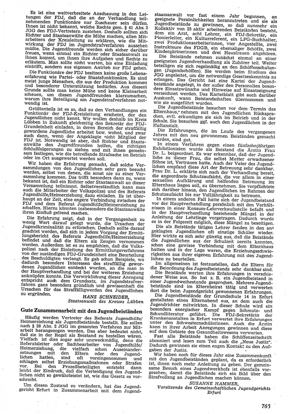 Neue Justiz (NJ), Zeitschrift für Recht und Rechtswissenschaft [Deutsche Demokratische Republik (DDR)], 10. Jahrgang 1956, Seite 765 (NJ DDR 1956, S. 765)