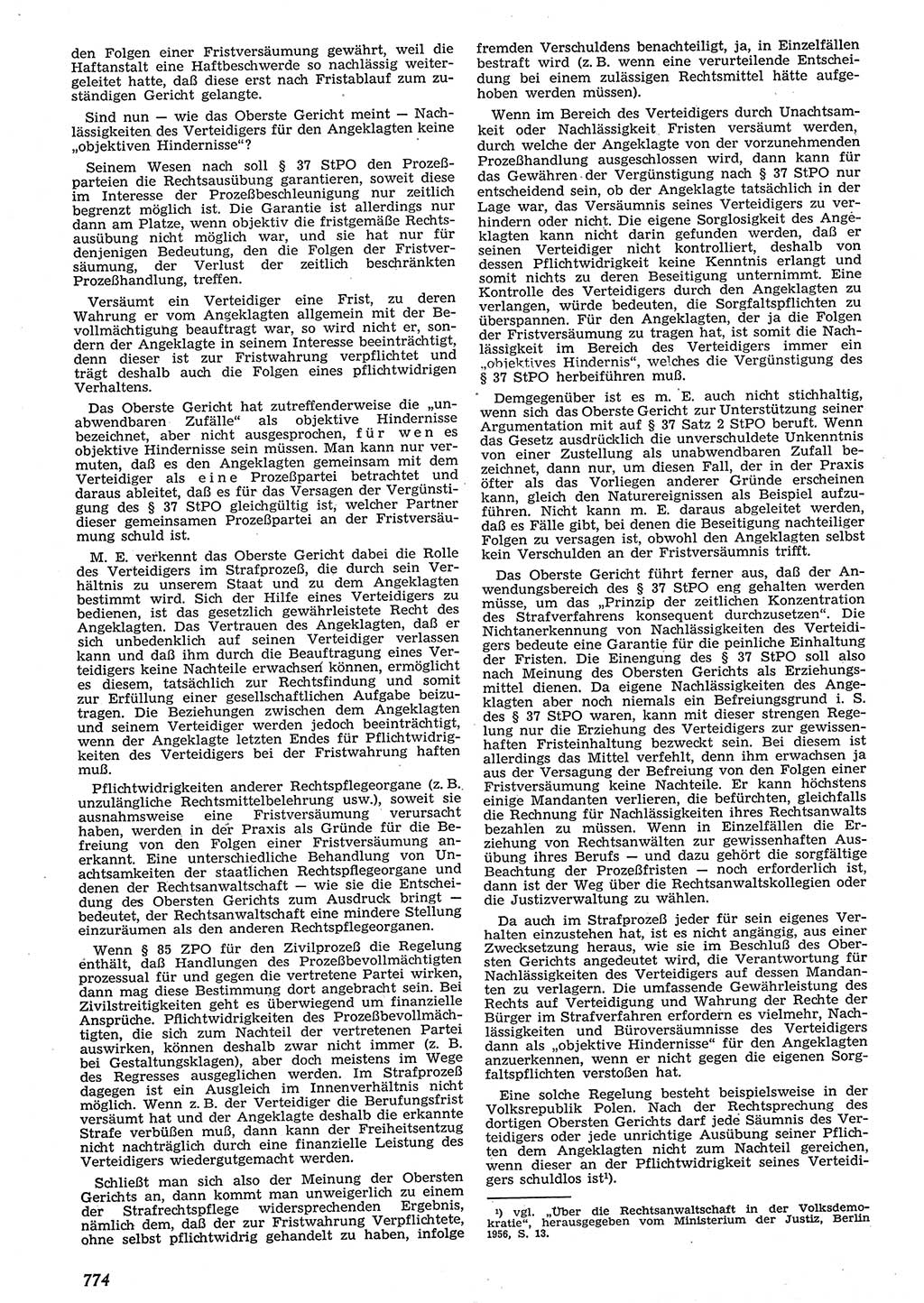Neue Justiz (NJ), Zeitschrift für Recht und Rechtswissenschaft [Deutsche Demokratische Republik (DDR)], 10. Jahrgang 1956, Seite 774 (NJ DDR 1956, S. 774)
