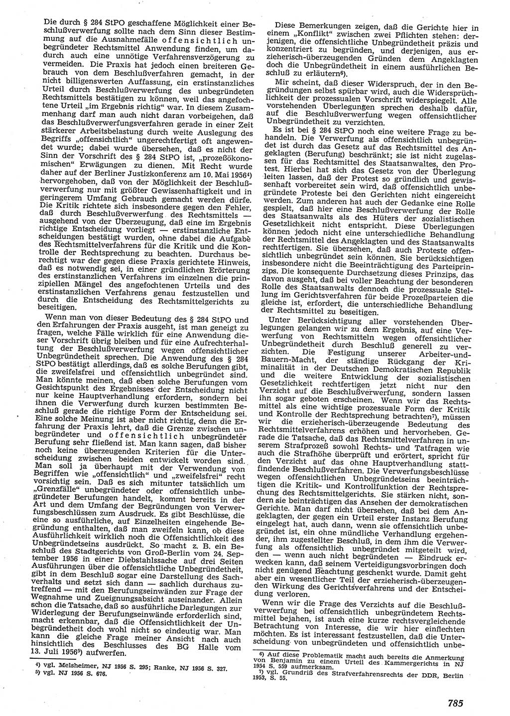 Neue Justiz (NJ), Zeitschrift für Recht und Rechtswissenschaft [Deutsche Demokratische Republik (DDR)], 10. Jahrgang 1956, Seite 785 (NJ DDR 1956, S. 785)