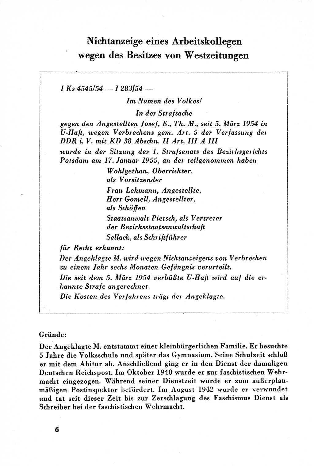 Dokumente des Unrechts, das SED-Regime [Deutsche Demokratische Republik (DDR)] in der Praxis, Bundesministerium für gesamtdeutsche Fragen (BMG) [Bundesrepublik Deutschland (BRD)] 1957, Seite 6 (Dok. UnR. SED-Reg. DDR BMG BRD 1957, S. 6)