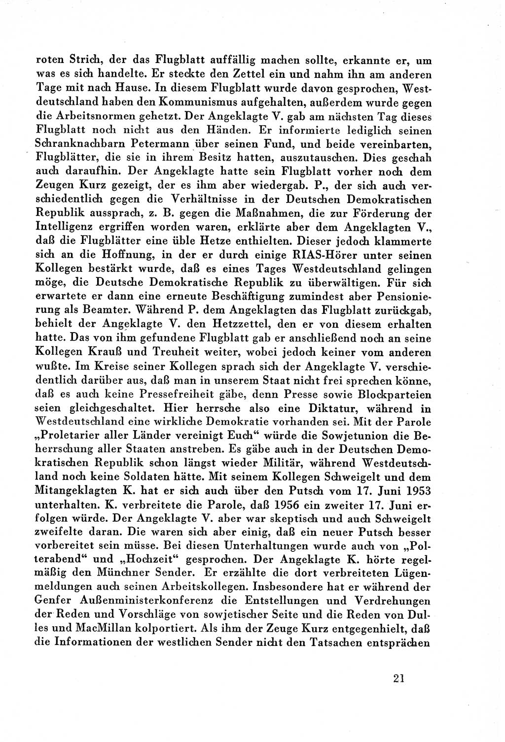 Dokumente des Unrechts, das SED-Regime [Deutsche Demokratische Republik (DDR)] in der Praxis, Bundesministerium für gesamtdeutsche Fragen (BMG) [Bundesrepublik Deutschland (BRD)] 1957, Seite 21 (Dok. UnR. SED-Reg. DDR BMG BRD 1957, S. 21)