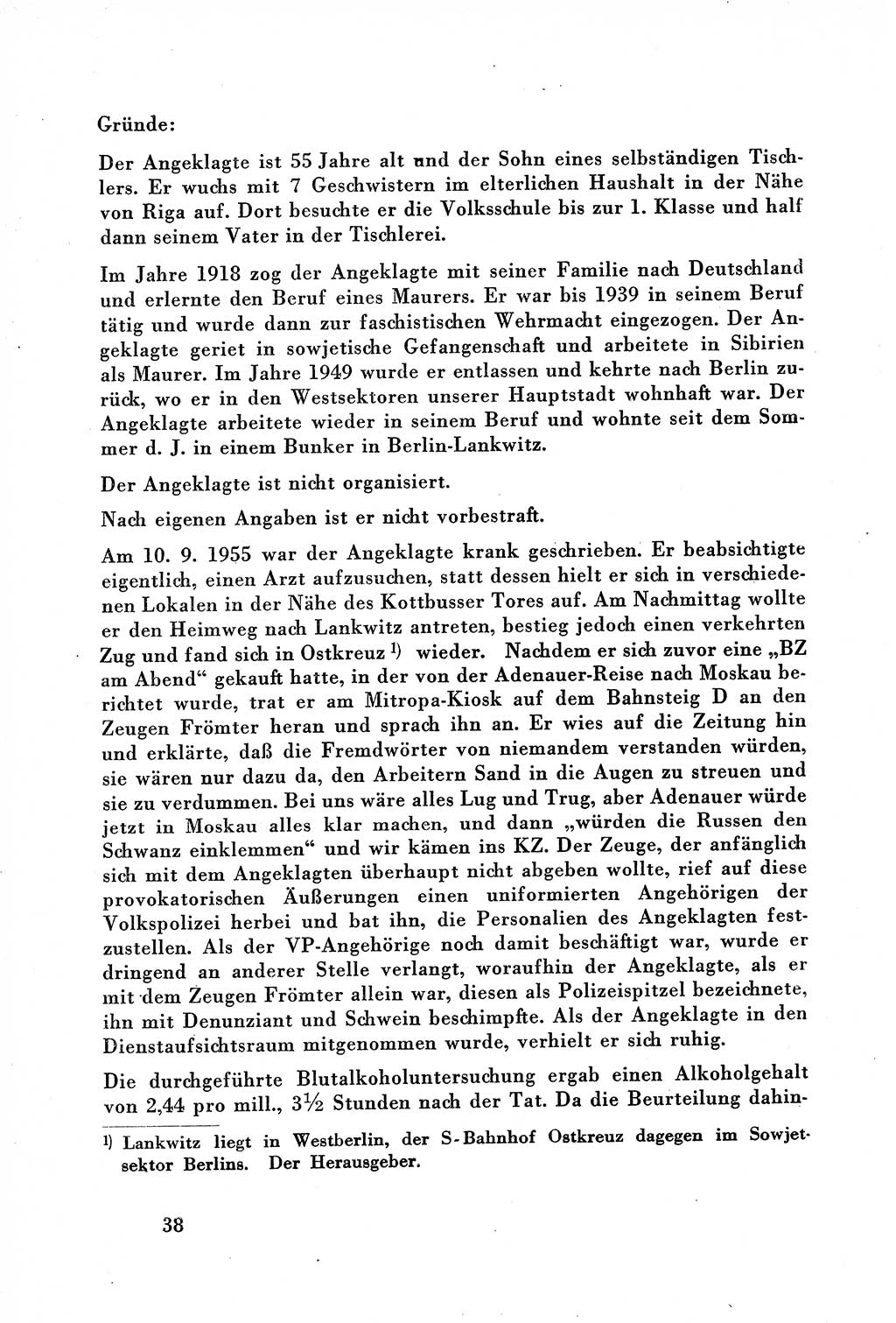 Dokumente des Unrechts, das SED-Regime [Deutsche Demokratische Republik (DDR)] in der Praxis, Bundesministerium für gesamtdeutsche Fragen (BMG) [Bundesrepublik Deutschland (BRD)] 1957, Seite 38 (Dok. UnR. SED-Reg. DDR BMG BRD 1957, S. 38)