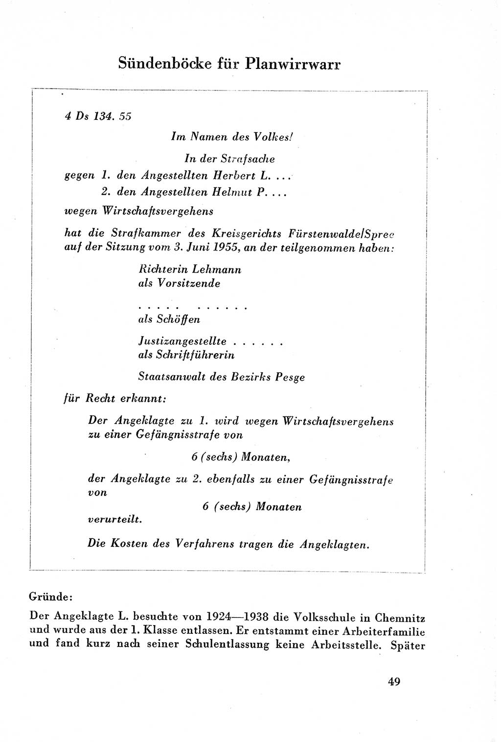 Dokumente des Unrechts, das SED-Regime [Deutsche Demokratische Republik (DDR)] in der Praxis, Bundesministerium für gesamtdeutsche Fragen (BMG) [Bundesrepublik Deutschland (BRD)] 1957, Seite 49 (Dok. UnR. SED-Reg. DDR BMG BRD 1957, S. 49)